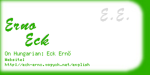 erno eck business card